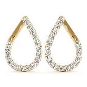 1 1/4 Carat Tw Fancy Natural Diamond Hoop Earrings In 14K Yellow Gold