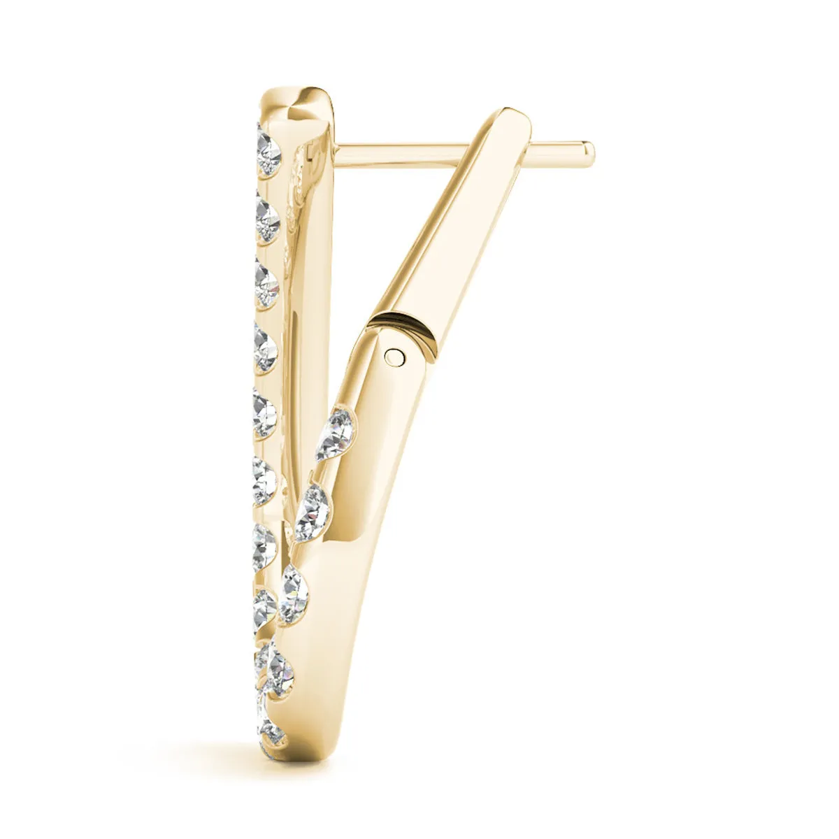 1 1/4 Carat Tw Fancy Natural Diamond Hoop Earrings In 14K Yellow Gold