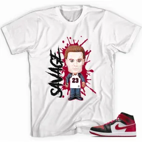 1 Mid Alternate Bred Toe Shirt Savage