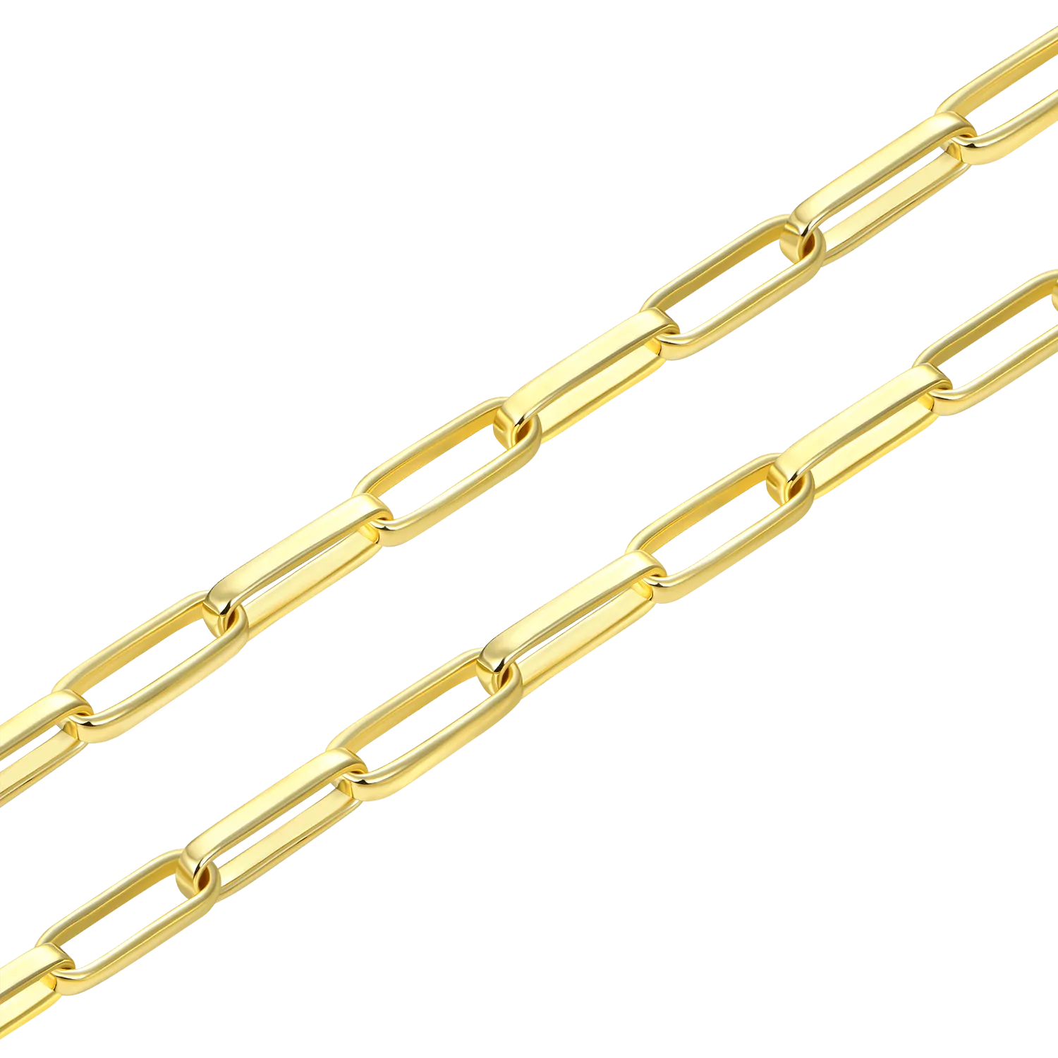 4mm Yellow Gold Paper Clip Chain Gift Set