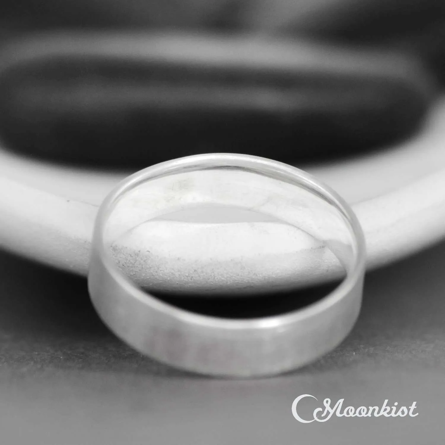 5 mm Modern Silver Flat Profile Band | Moonkist Designs