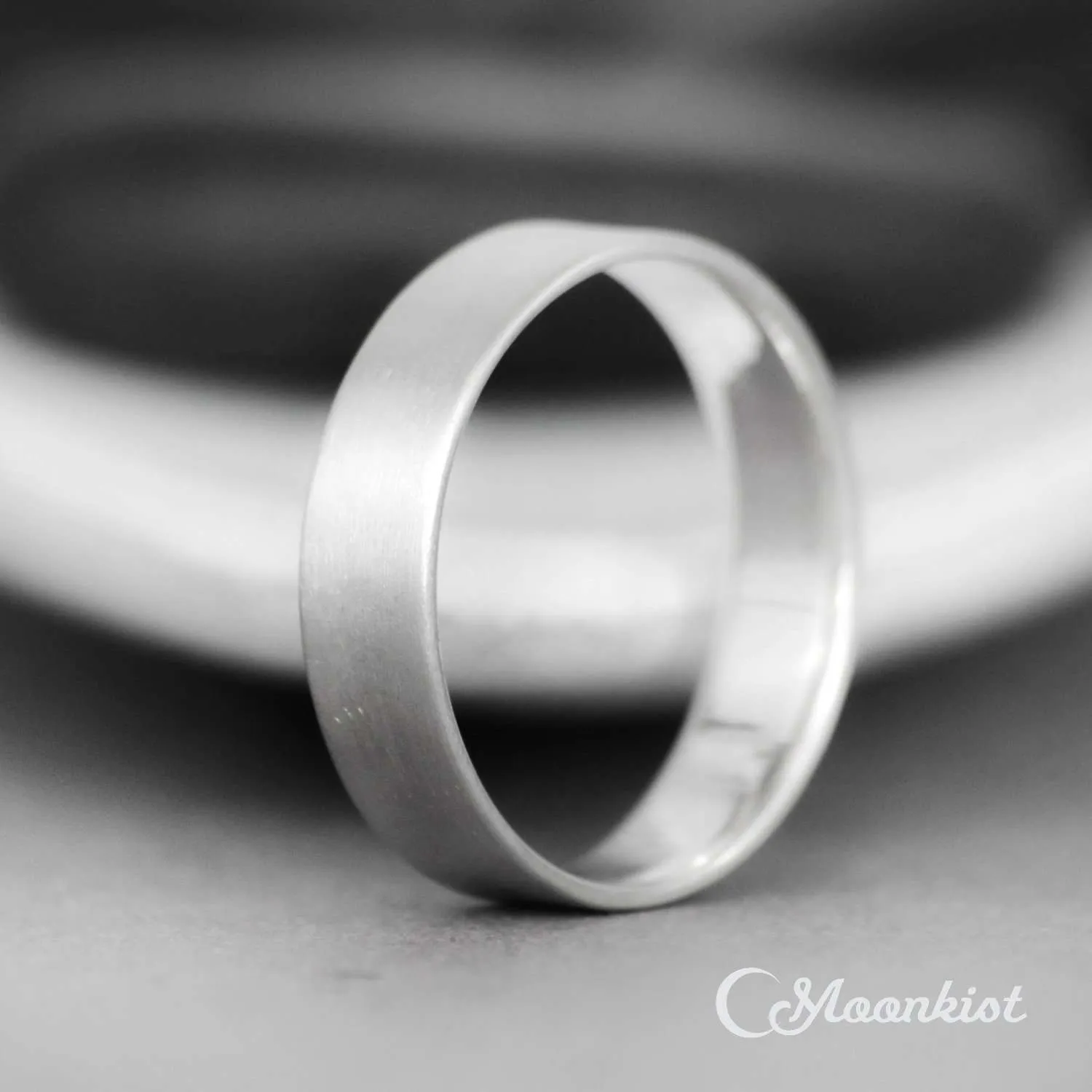 5 mm Modern Silver Flat Profile Band | Moonkist Designs