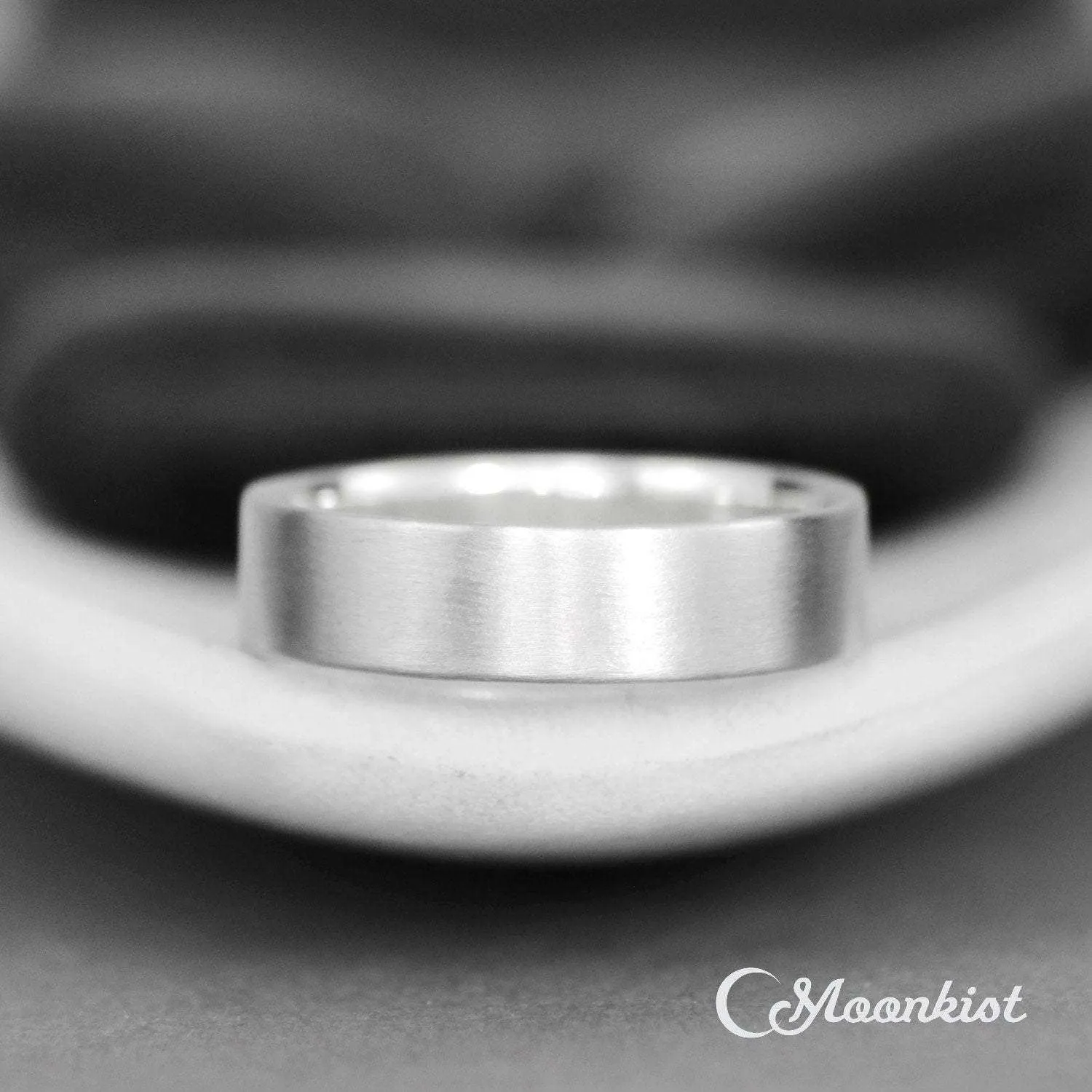 5 mm Modern Silver Flat Profile Band | Moonkist Designs