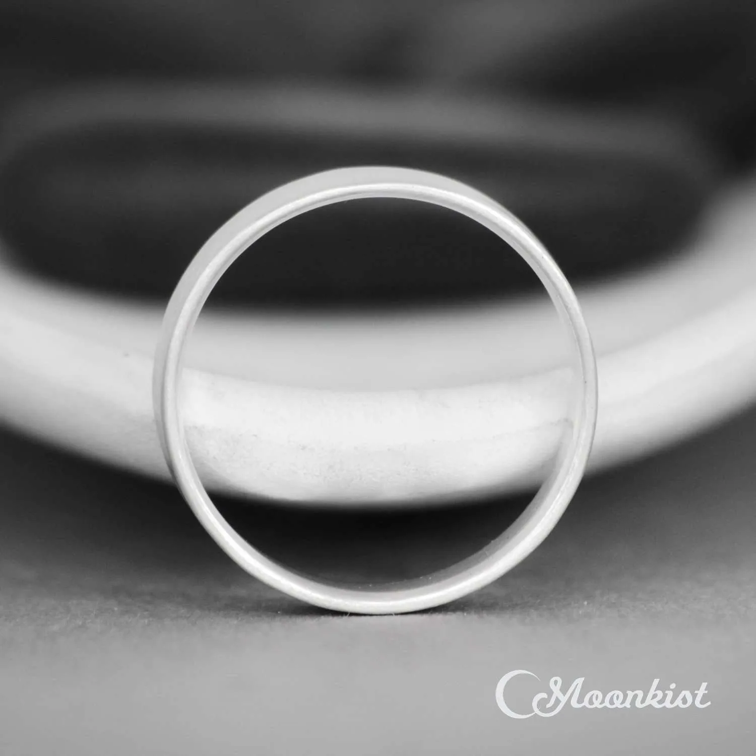 5 mm Modern Silver Flat Profile Band | Moonkist Designs