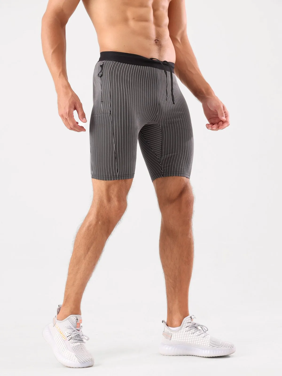 8" Pro Compression Lined Running Short with Zip Pockets