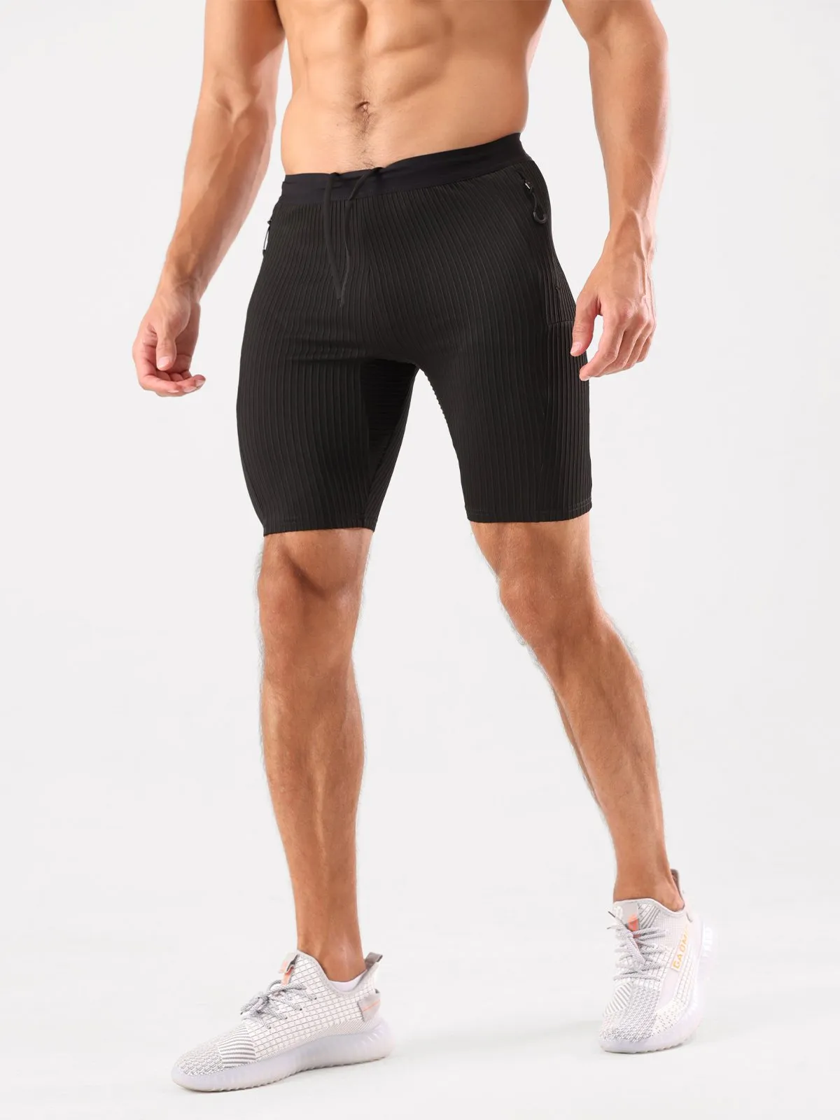 8" Pro Compression Lined Running Short with Zip Pockets