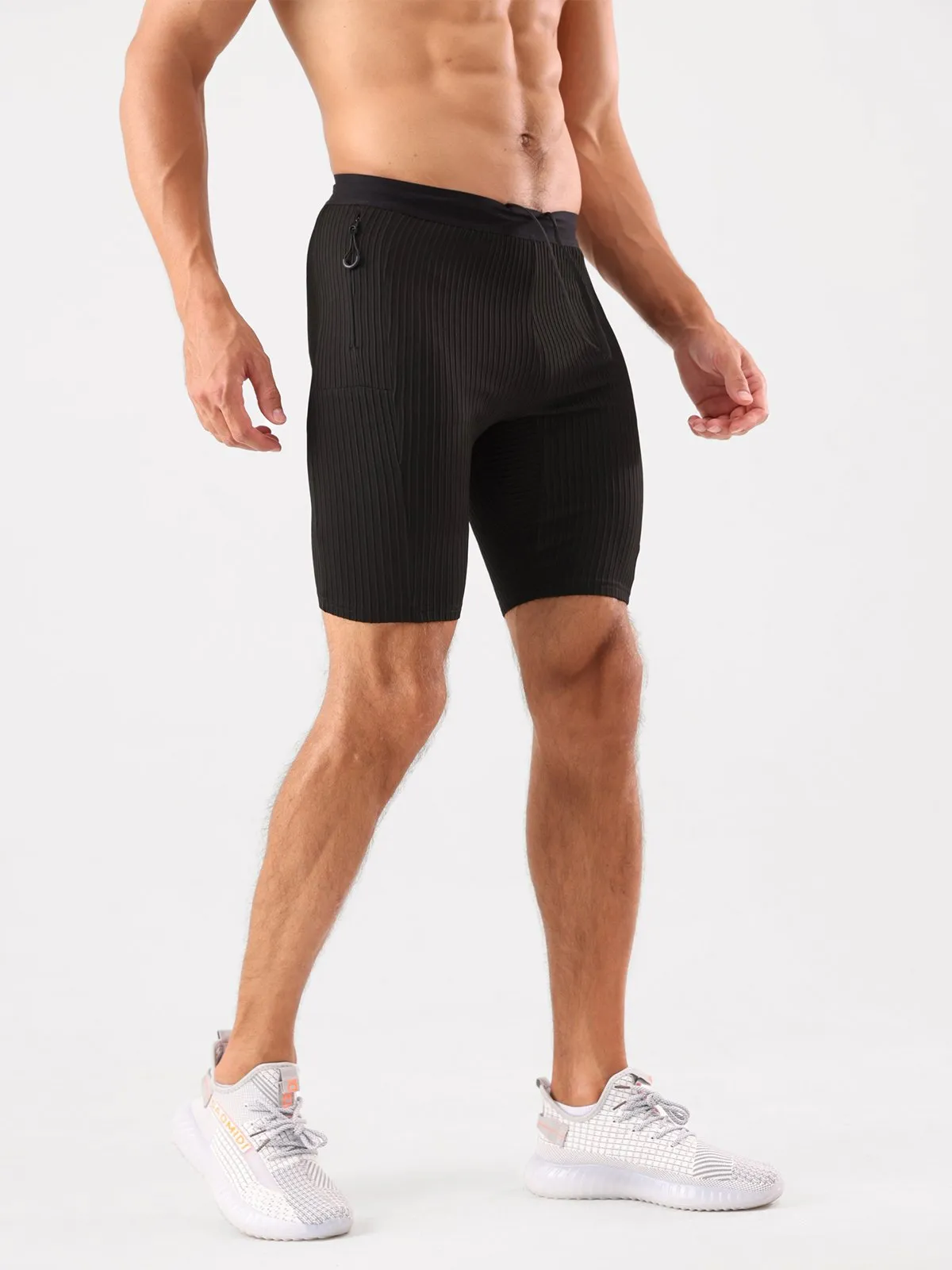 8" Pro Compression Lined Running Short with Zip Pockets