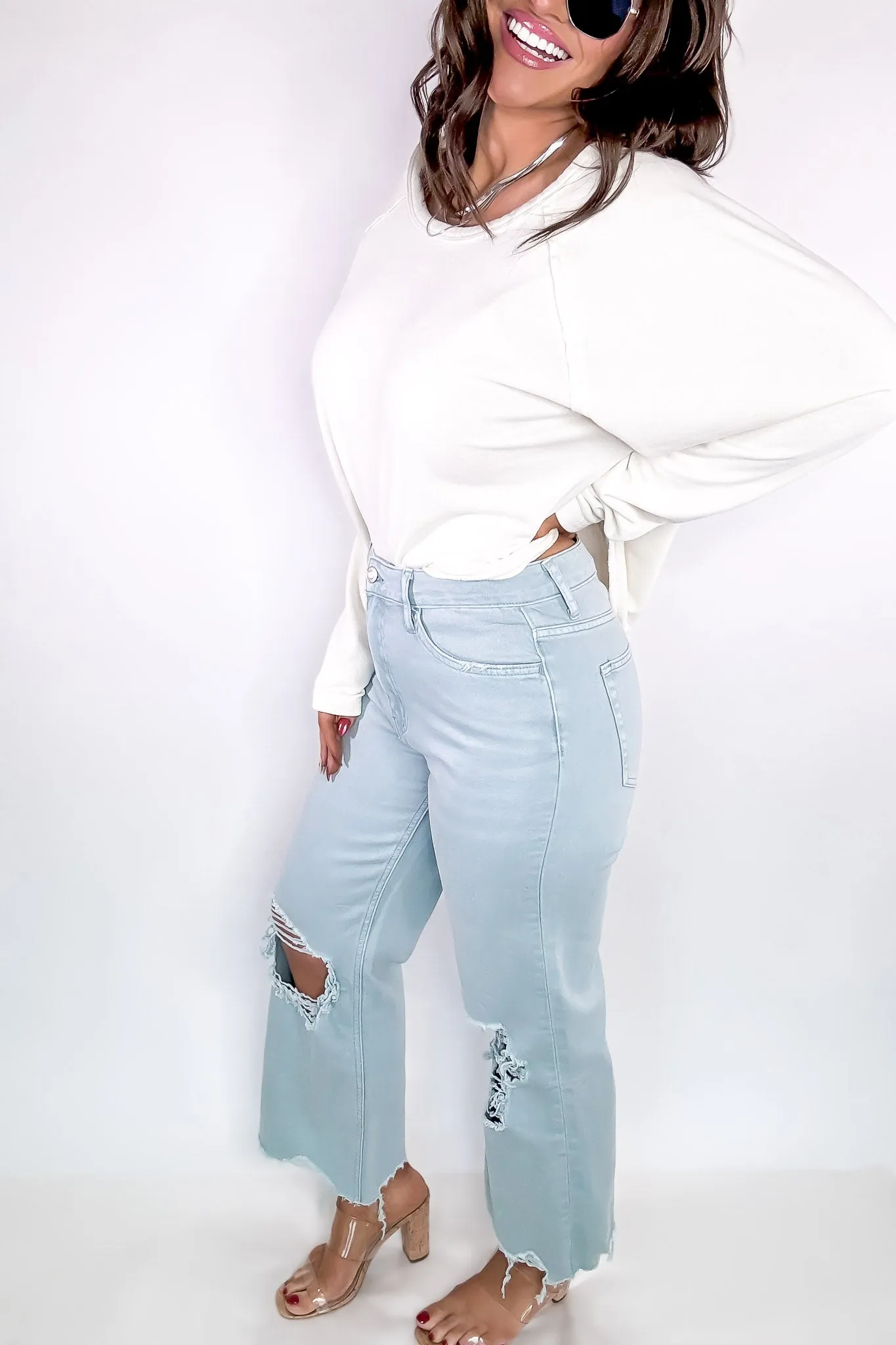 90s Vintage Crop Flare Jeans