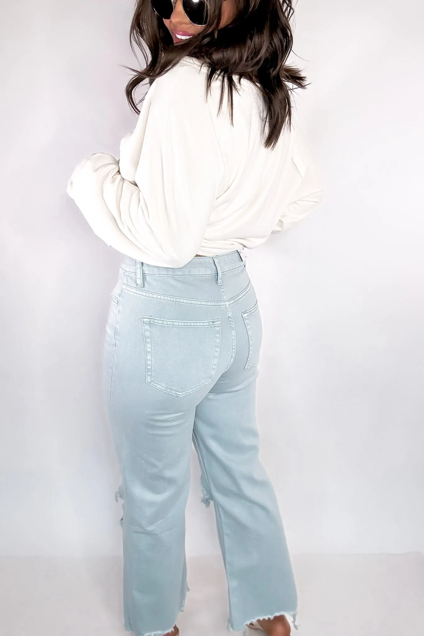 90s Vintage Crop Flare Jeans