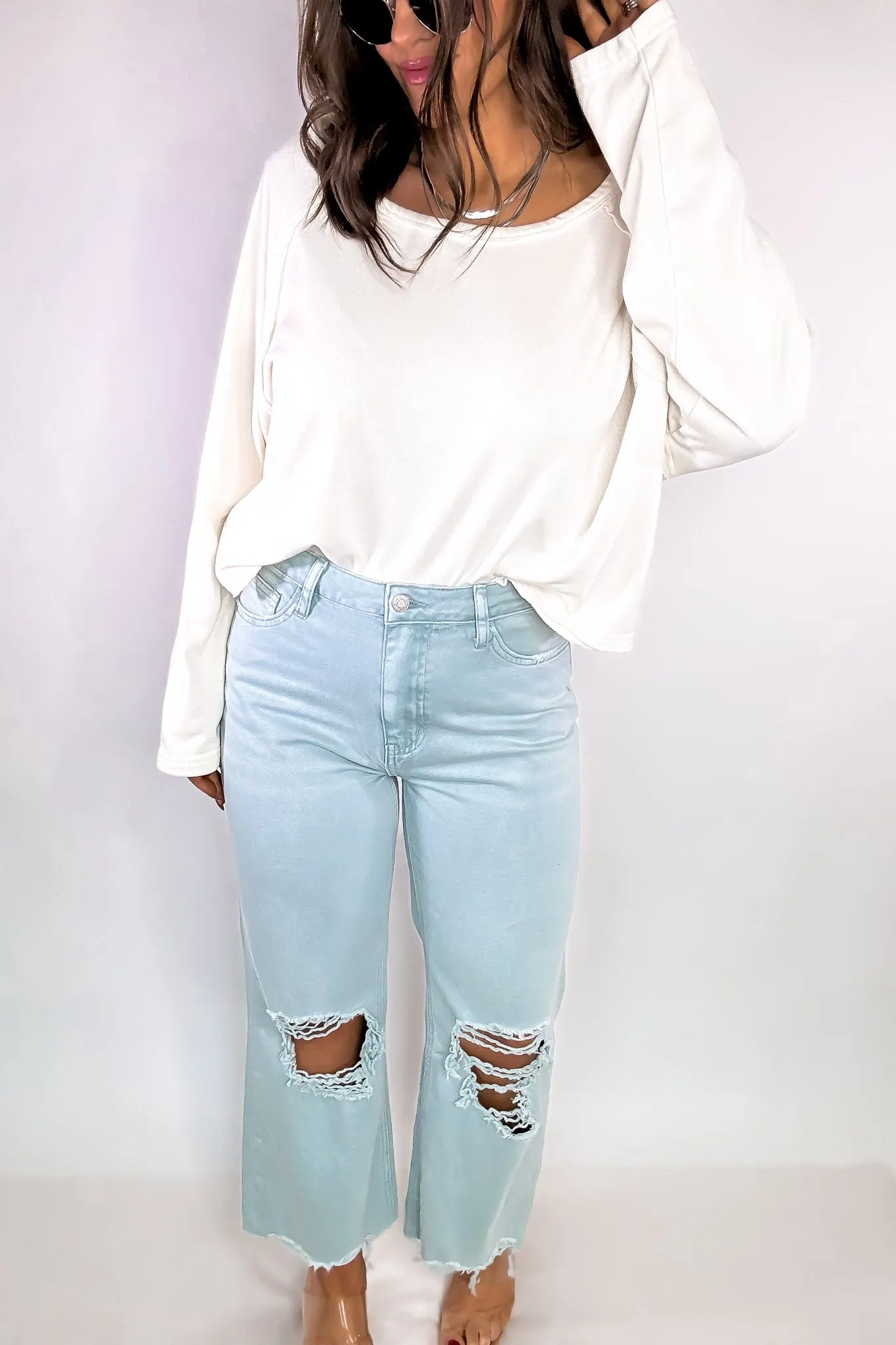 90s Vintage Crop Flare Jeans