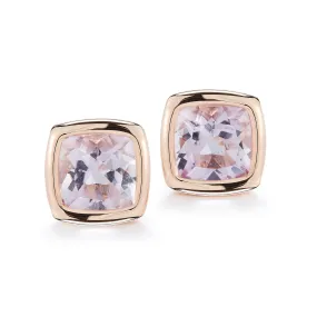 A & Furst - Gaia - Stud Earrings with Rose de France, 18k Rose Gold