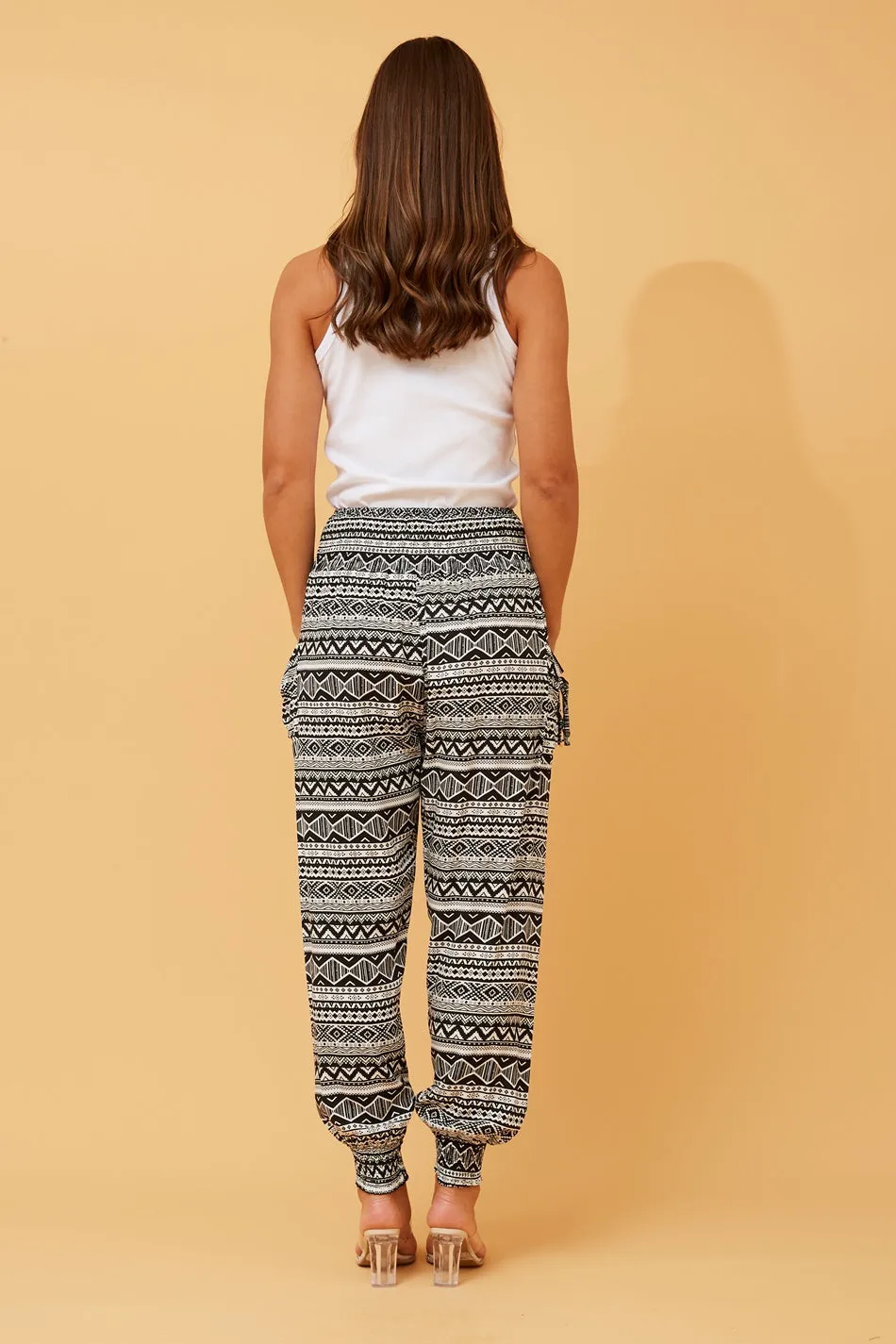 ABSTRACT PRINT BOHO HAREM PANTS