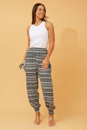 ABSTRACT PRINT BOHO HAREM PANTS