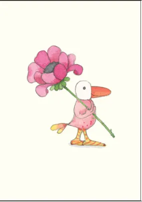 Affirmations Little Card - bird with flower