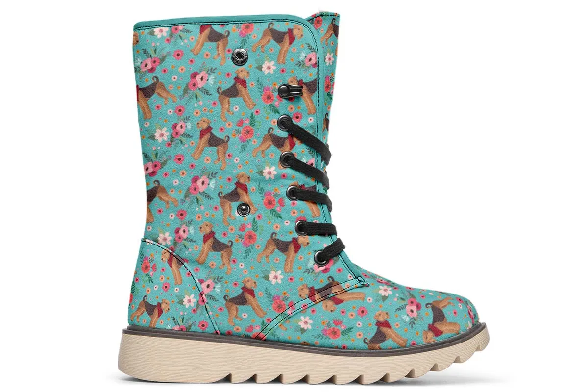 Airedale Terrier Flower Polar Vibe Boots