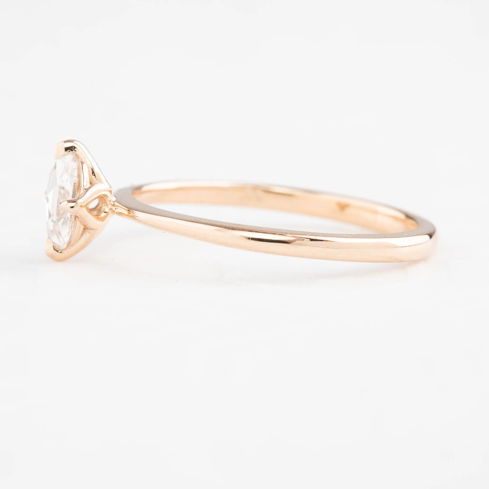 Alice Ring, 0.26ct Oval Rose Cut Diamond, 14k Rose Gold (One of a kind)