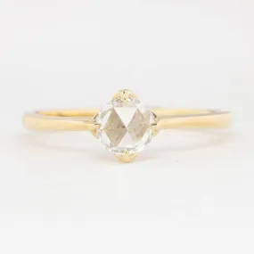 Alice Ring, 0.40ct Round Rose Cut Diamond, 14k Yellow Gold (One of a kind)