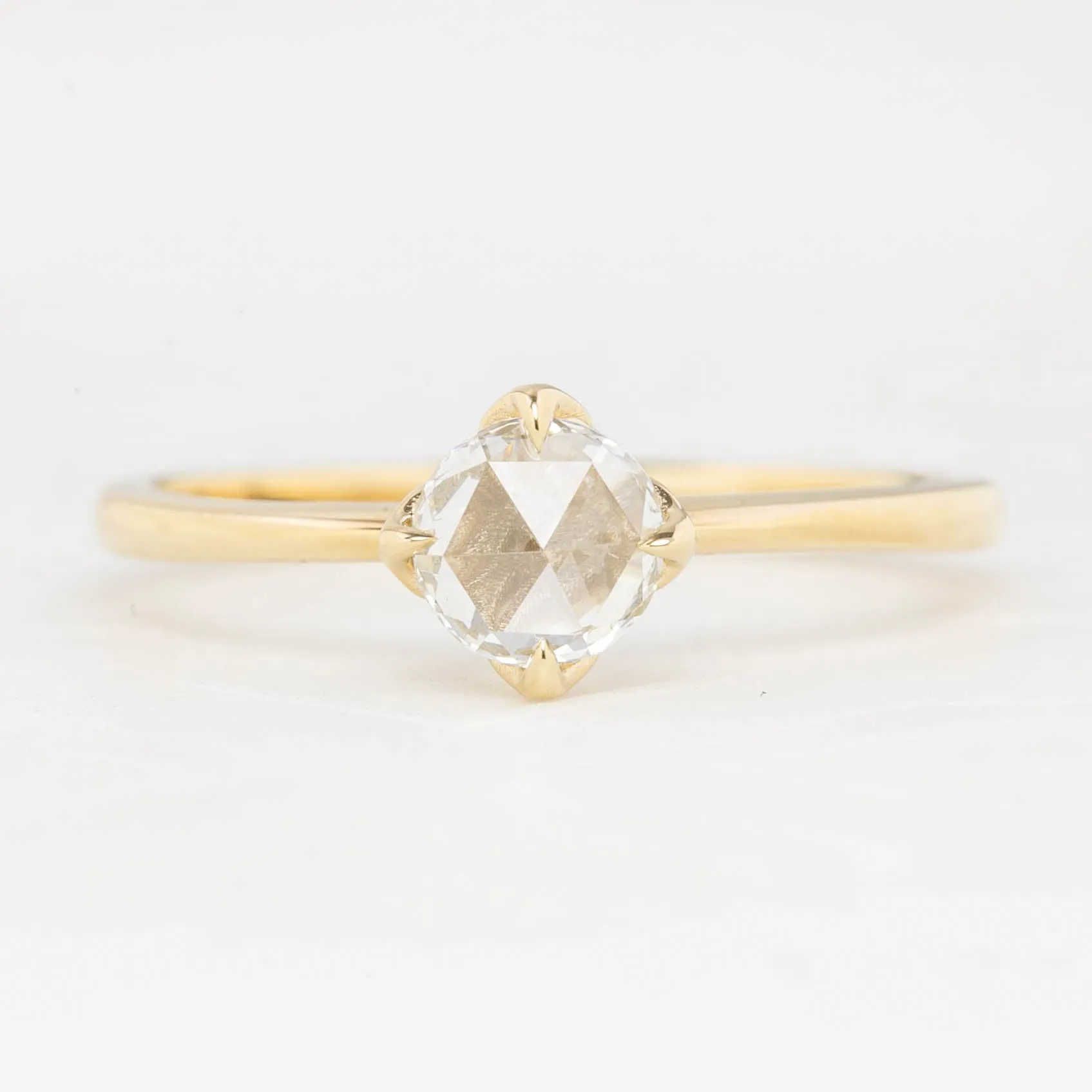 Alice Ring, 0.40ct Round Rose Cut Diamond, 14k Yellow Gold (One of a kind)