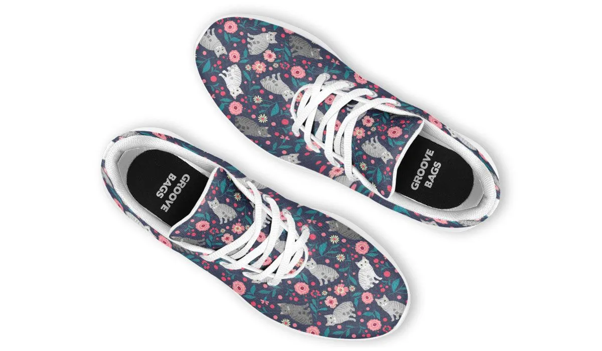 American Short Hair Cat Flower Sneakers