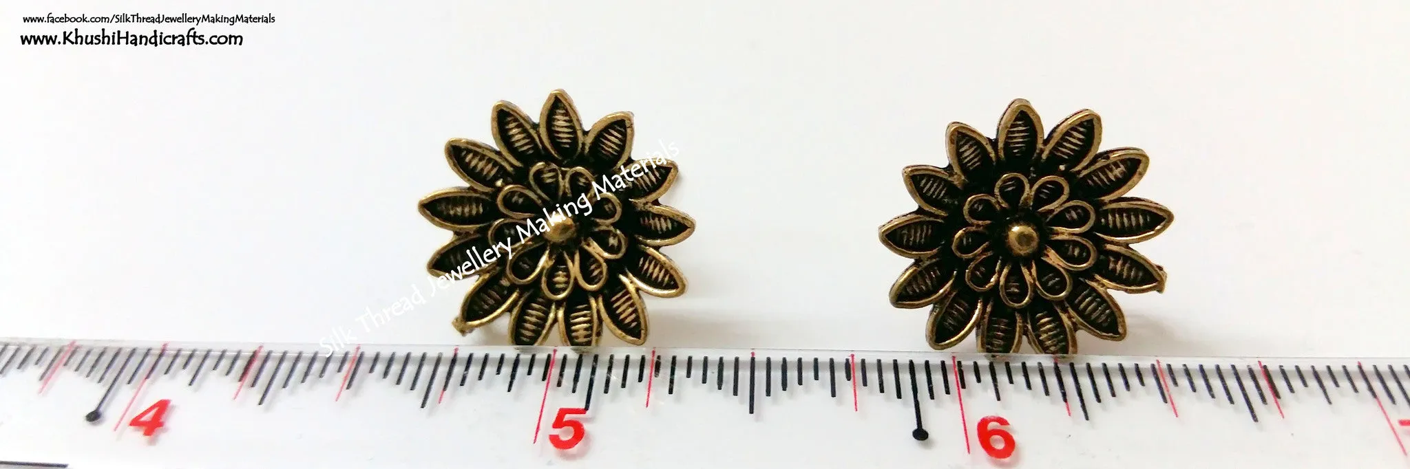 Antique Gold Flower Studs 1