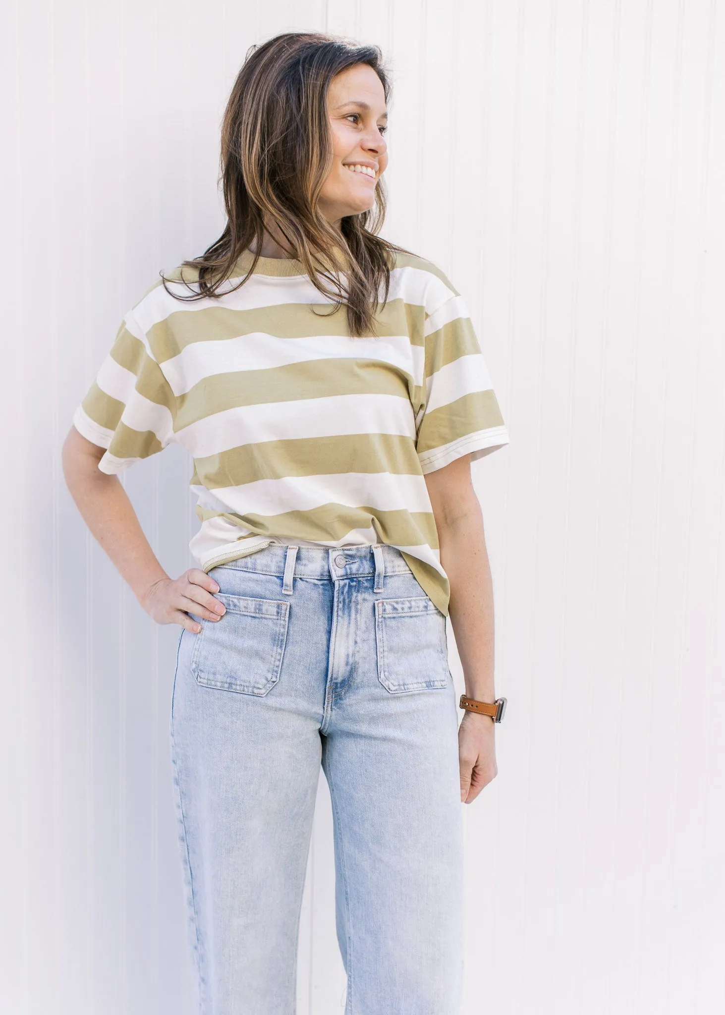 Avocado Stripe Top