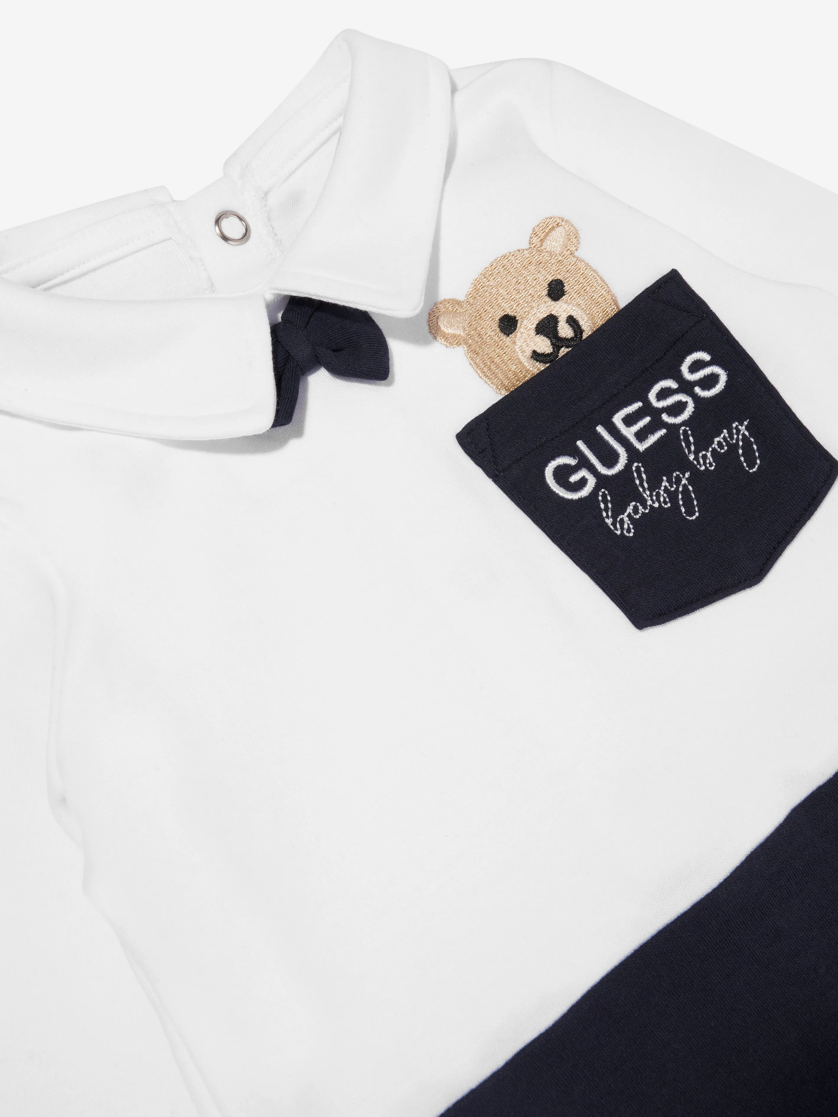 Baby Boys Bear Babygrow in White