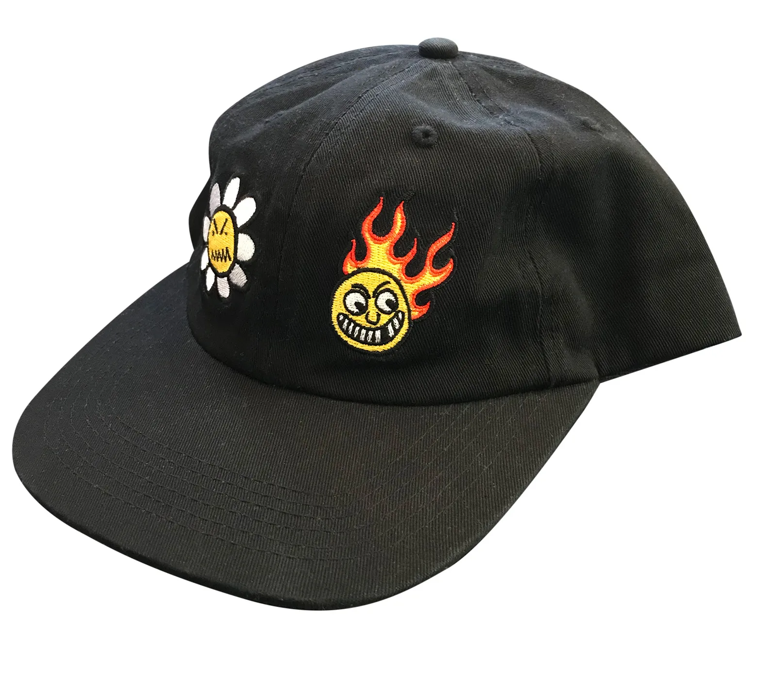 BAKER CAP FLOWER FLAME WASH BLACK