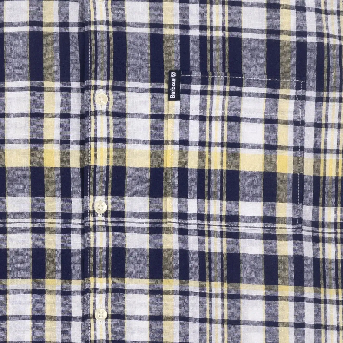 Barbour Linen 2 SS Shirt Navy