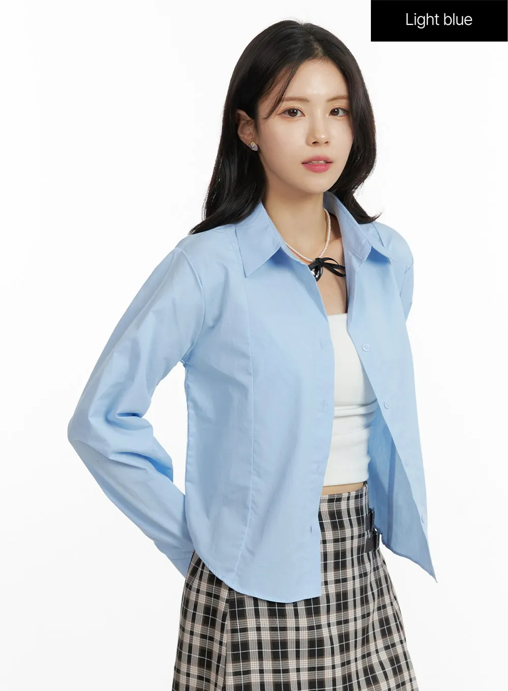 Basic Collar Button-Up Shirt OF408