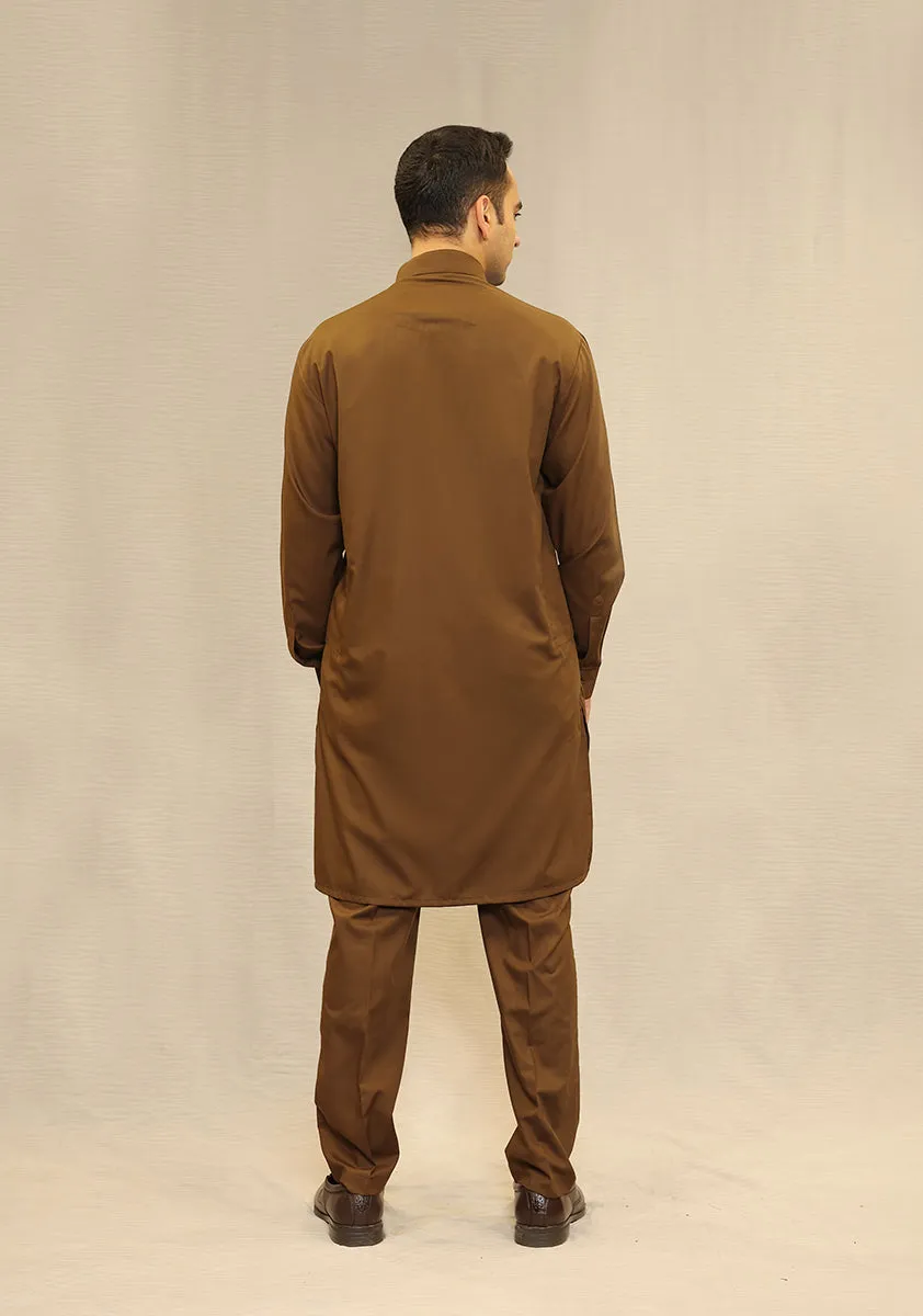 Basic Poly Viscose Breen Slim Fit Suit