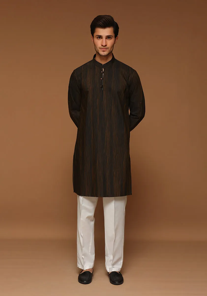 Basic Poly Viscose Moonless Night Slim Fit Kurta