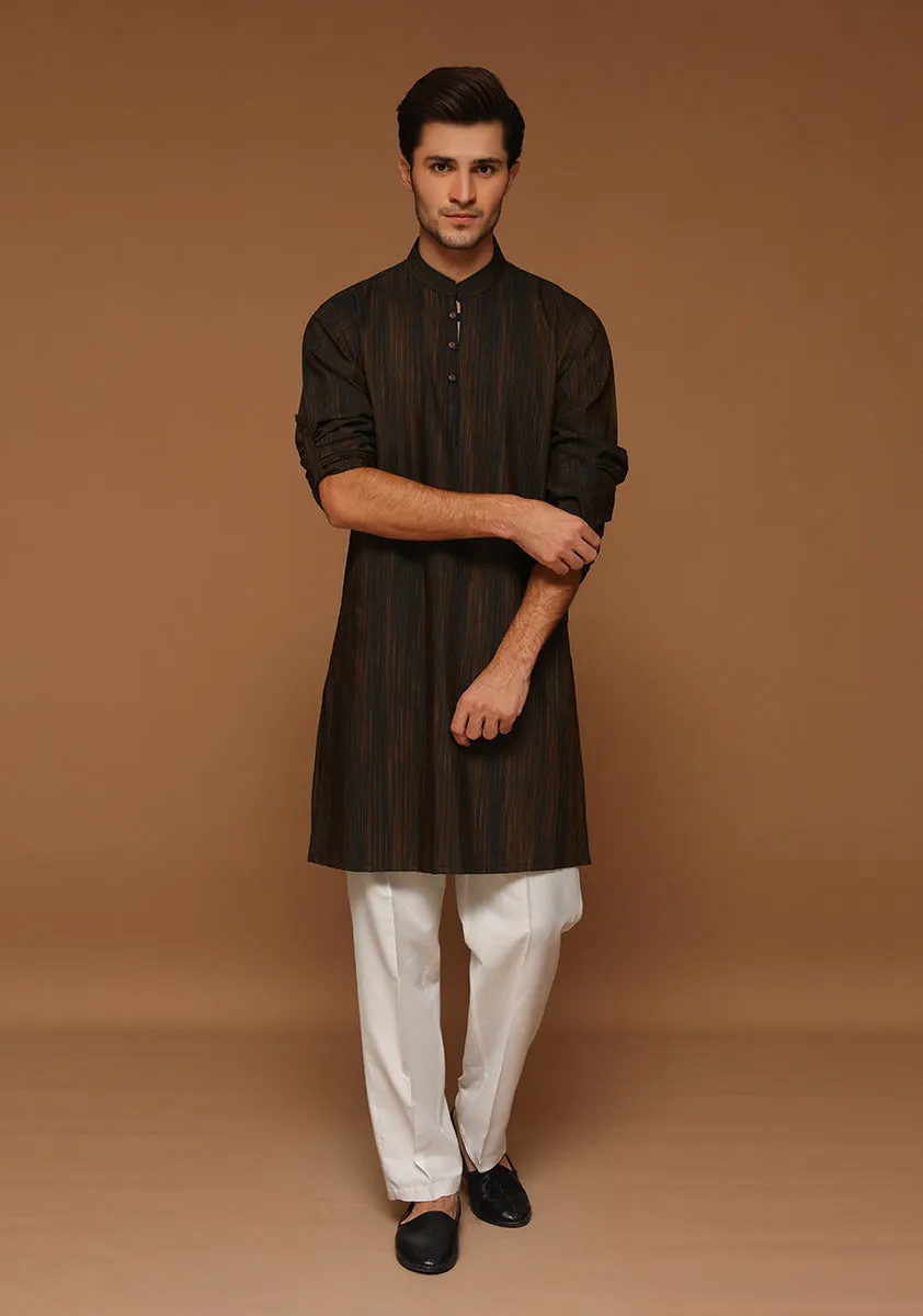 Basic Poly Viscose Moonless Night Slim Fit Kurta