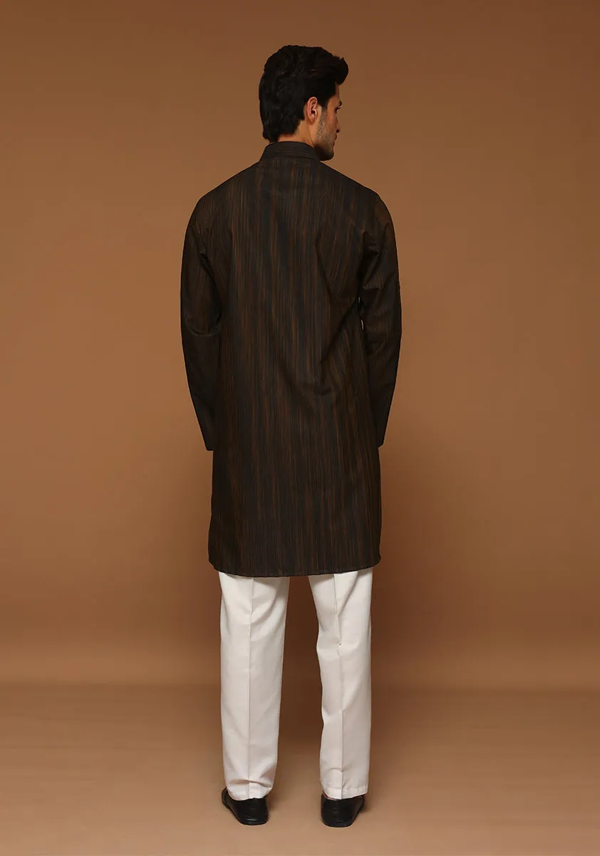 Basic Poly Viscose Moonless Night Slim Fit Kurta