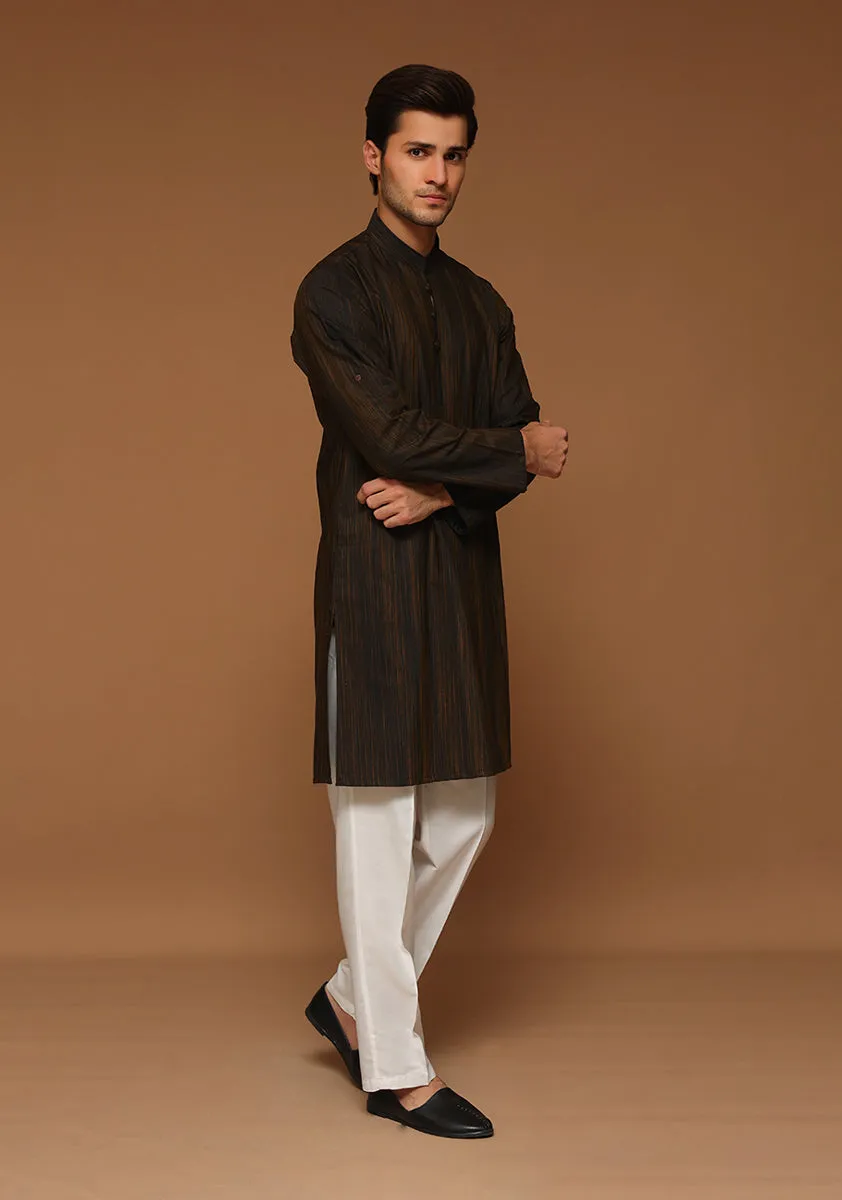 Basic Poly Viscose Moonless Night Slim Fit Kurta