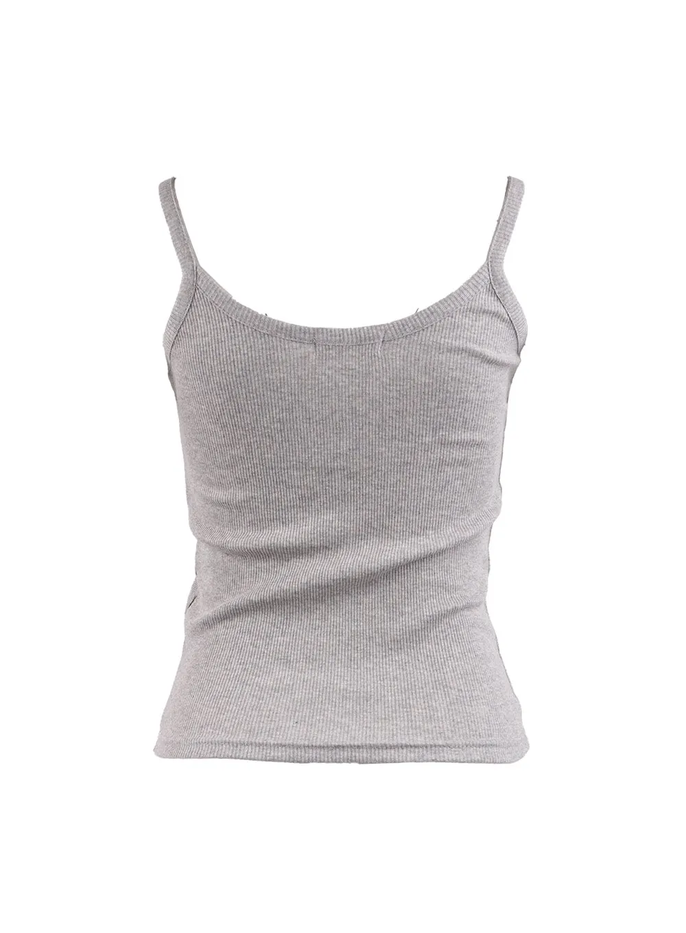 Basic U-Neck Snap Button Tank Top OJ424