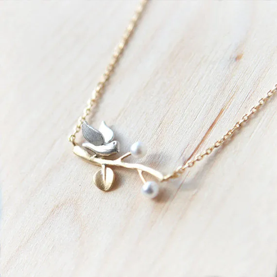 Bird On a Branch Necklace