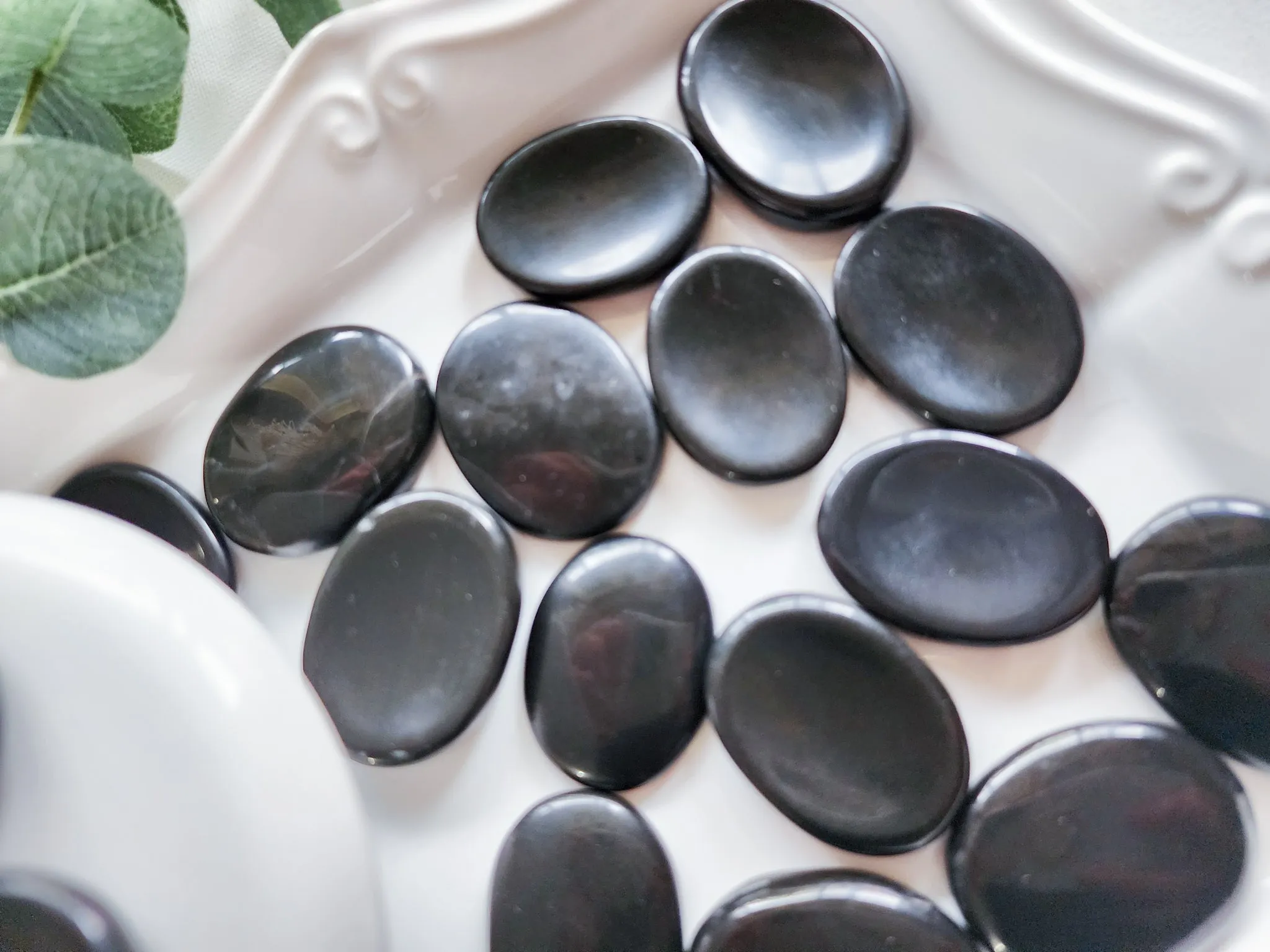 Black Agate Mini Worry Stone