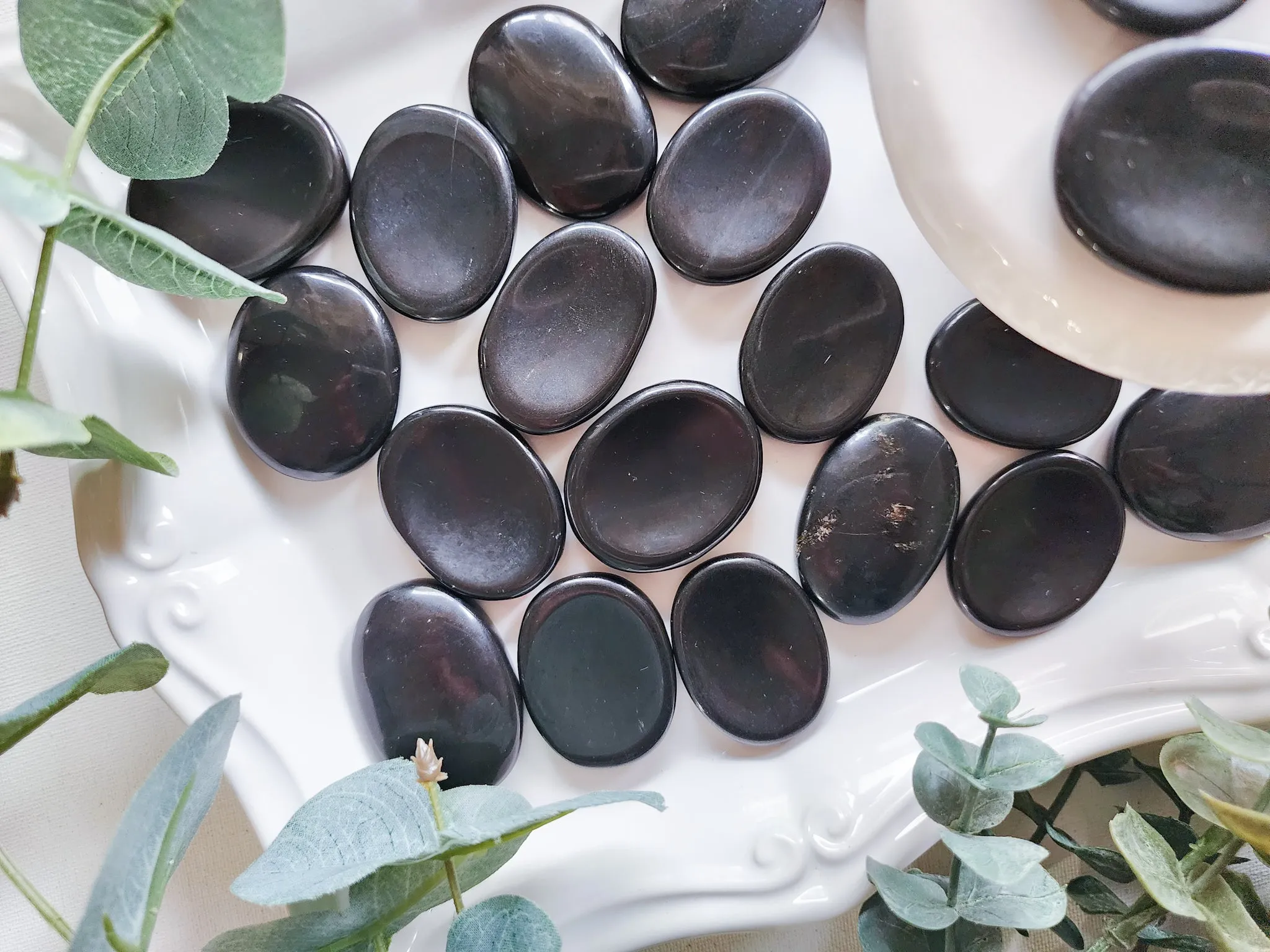 Black Agate Mini Worry Stone