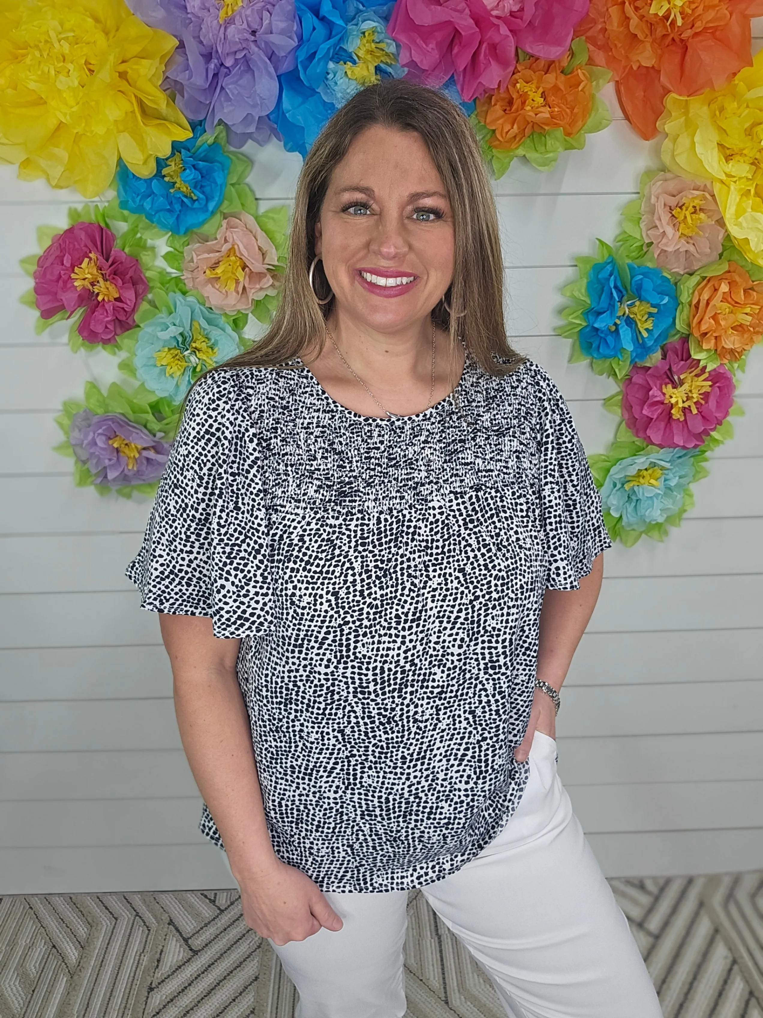 BLACK DOT  PRINT TOP