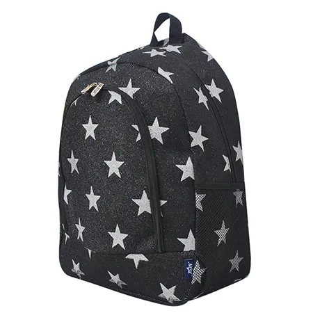 Black Glitter Super Star NGIL Canvas Backpack