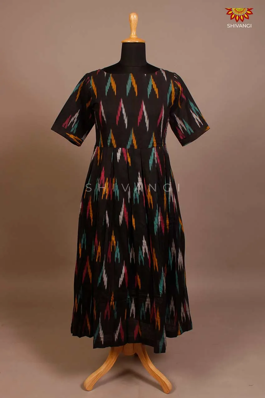 Black Ikat Long Frock For Teenage Girls !!!