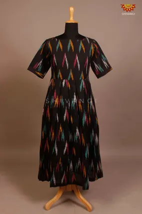 Black Ikat Long Frock For Teenage Girls !!!