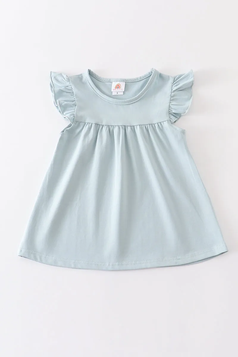 Blue basic ruffle top