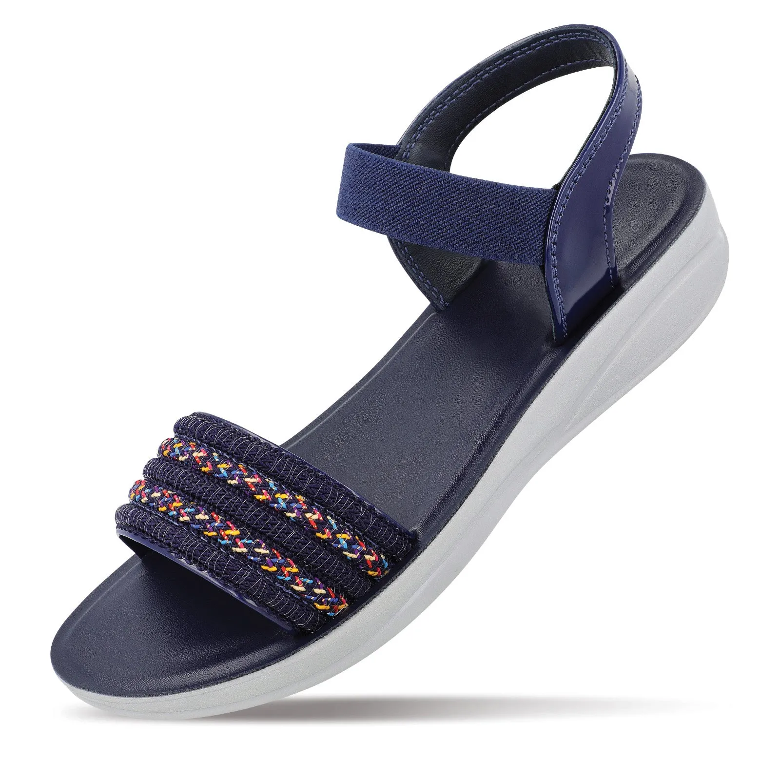 Blue Tyga Womens Ankle Strap Heel Sandal  - BT2714 Navy Blue