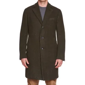 BOGLIOLI Milano Green Herringbone Wool Blend Unlined Coat EU 50 NEW US 40