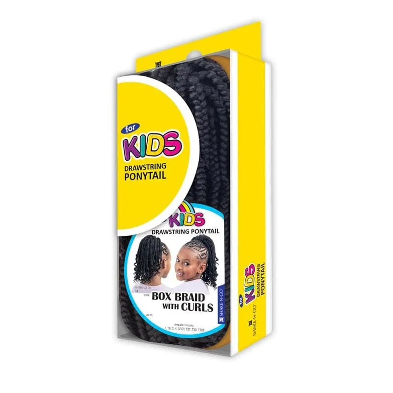 BOX BRAID WITH CURLS | Freetress Synthetic Kids Drawstring Ponytail