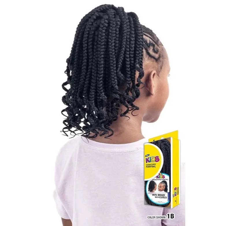 BOX BRAID WITH CURLS | Freetress Synthetic Kids Drawstring Ponytail