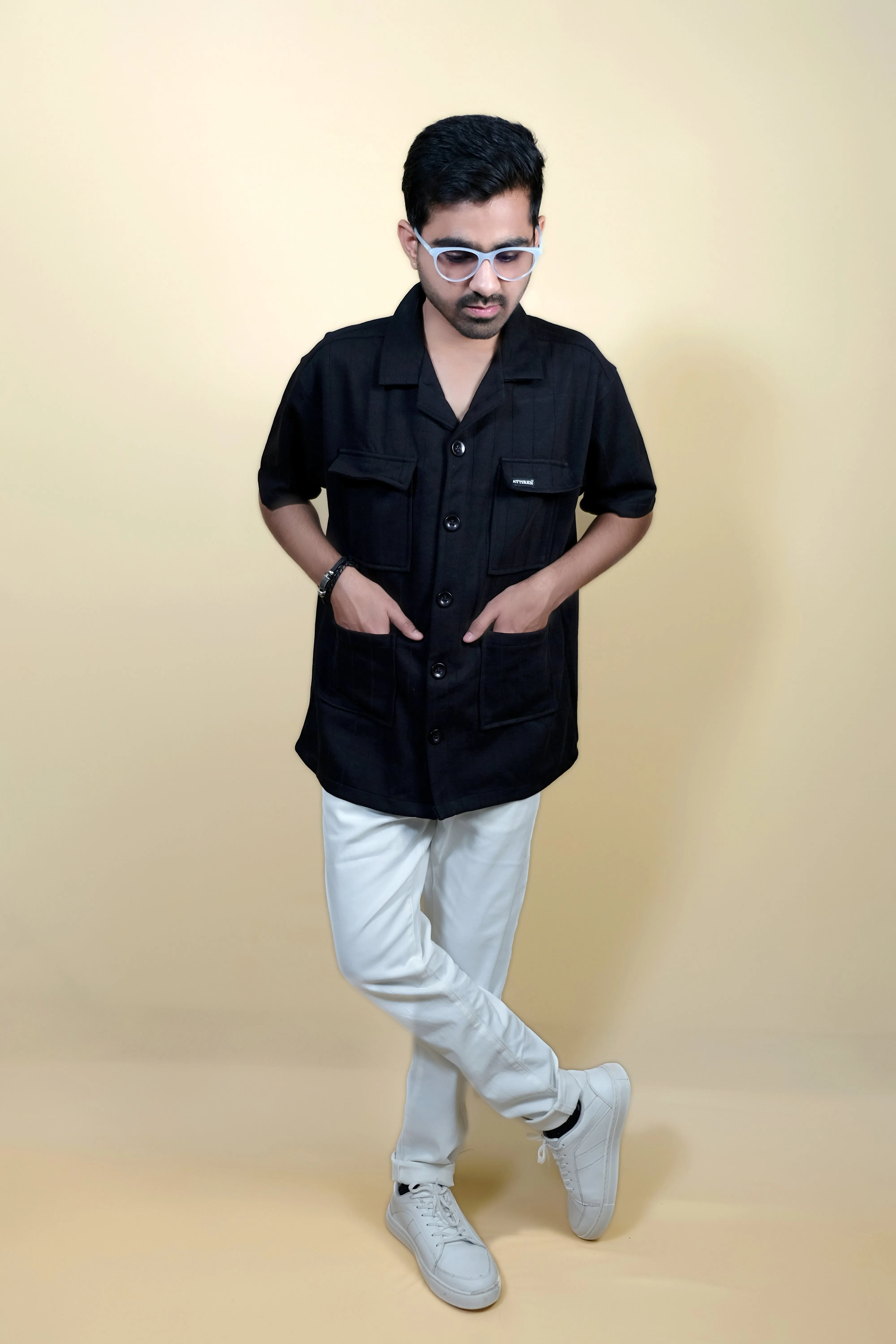 Cargo Pocket Black Shirt