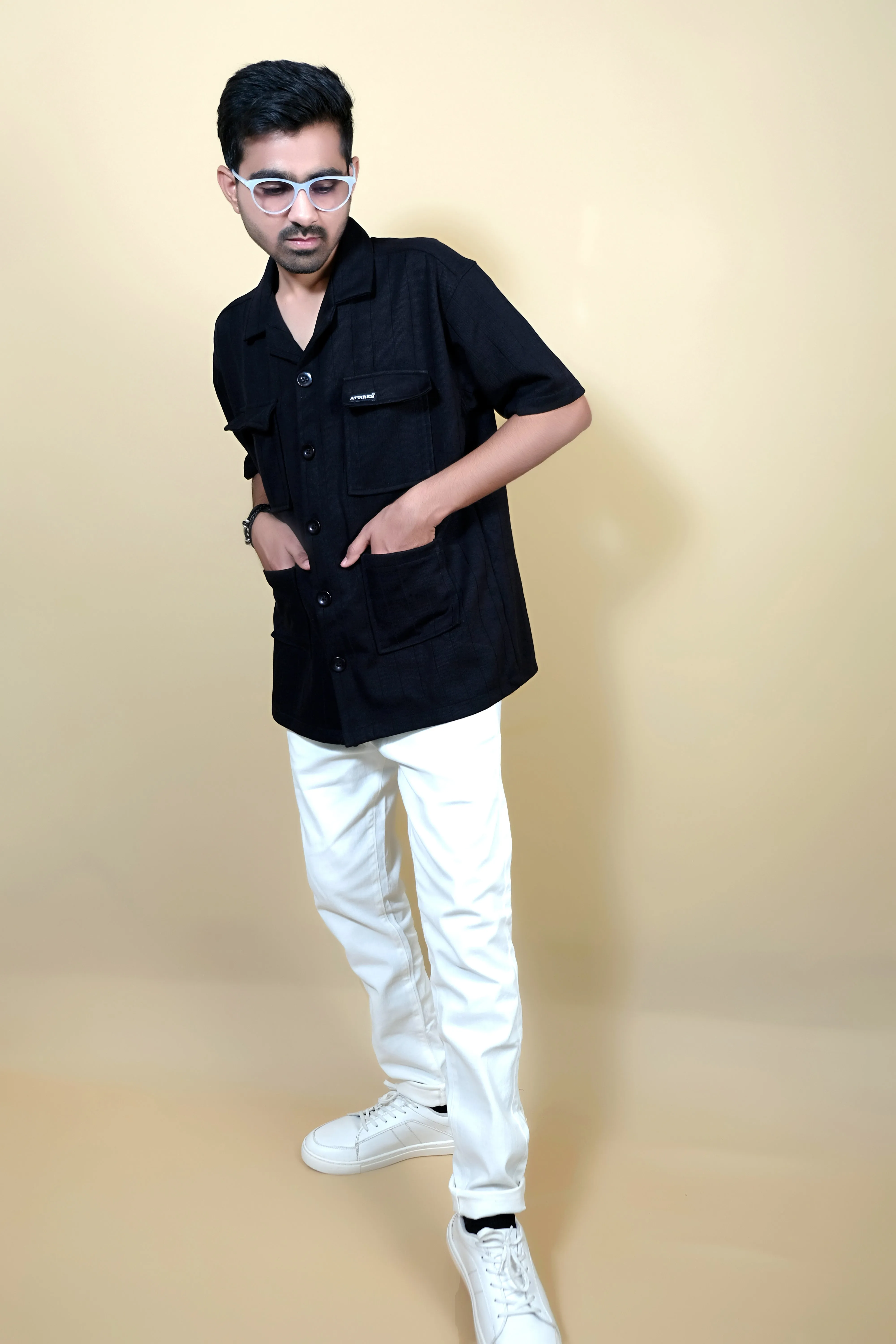 Cargo Pocket Black Shirt