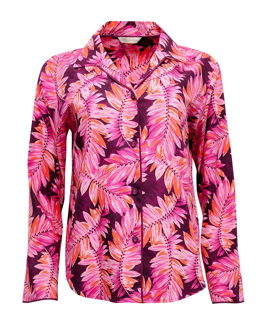 Carina Palm Leaf Print Pyjama Top